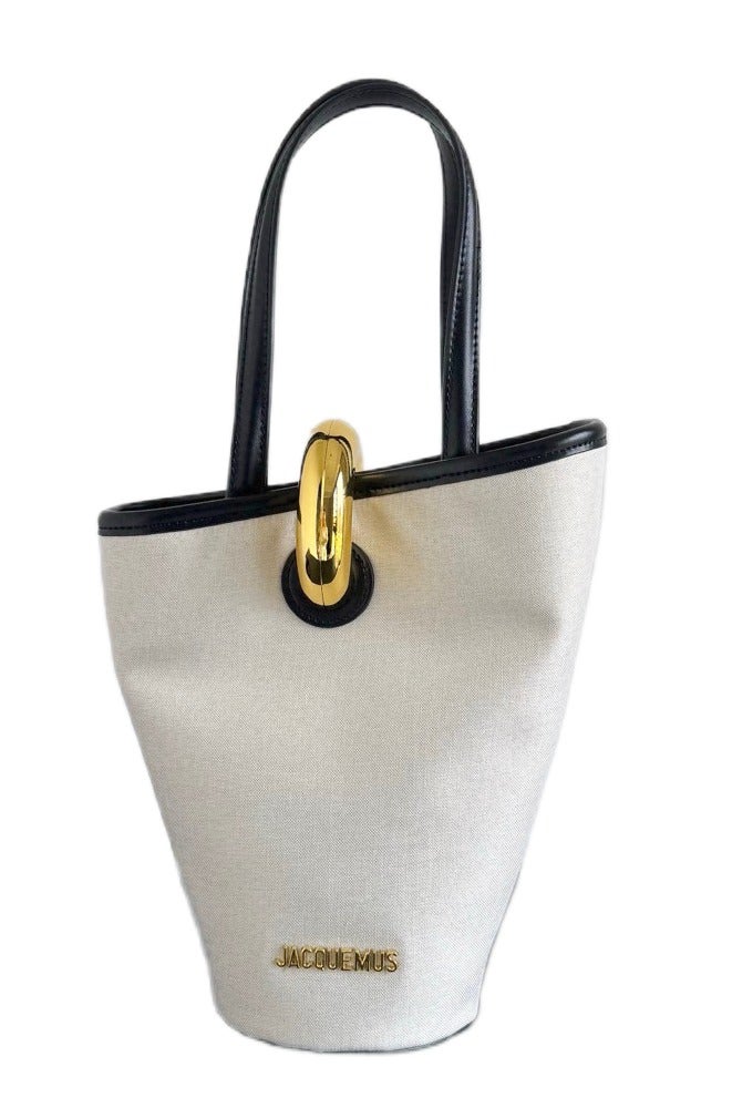 JACQUEMUS Leather petit Bambola bucket bag with crossbody strap - Image 1