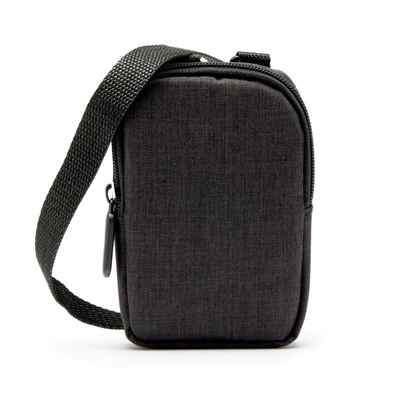 Zink Soft Camera Case â€“ Small Instant Print Camera & Printer Bag w/Photo Paper Pocket, Zipper Closure & Crossbody Shoulder Strap - Black