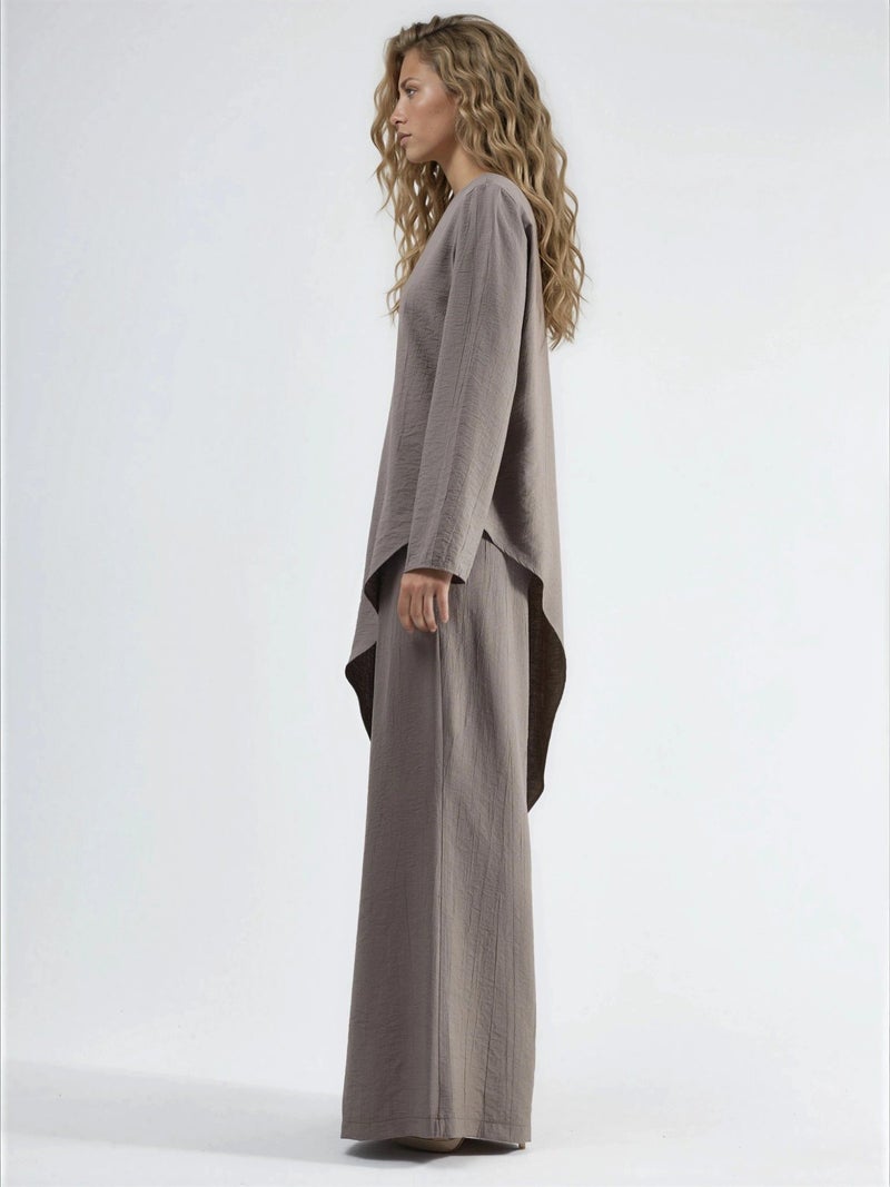 BUSEM Textured Button-Up Long Sleeve Tunic - Image 5