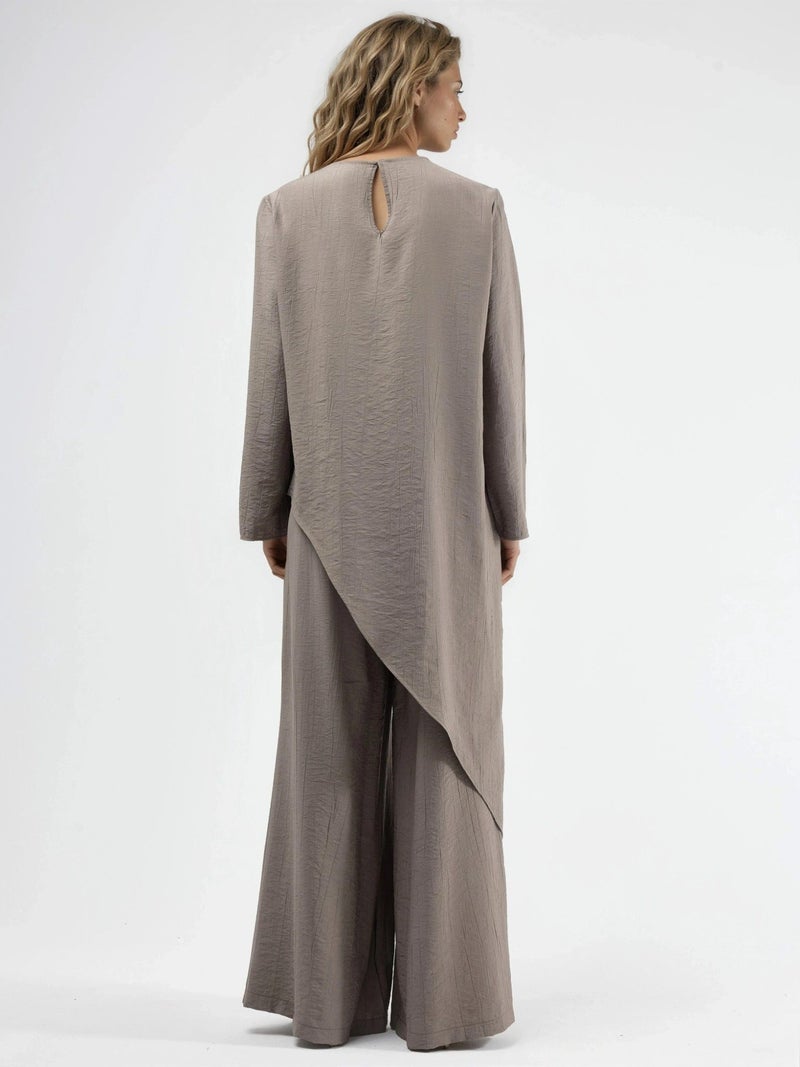 BUSEM Textured Button-Up Long Sleeve Tunic - Image 3