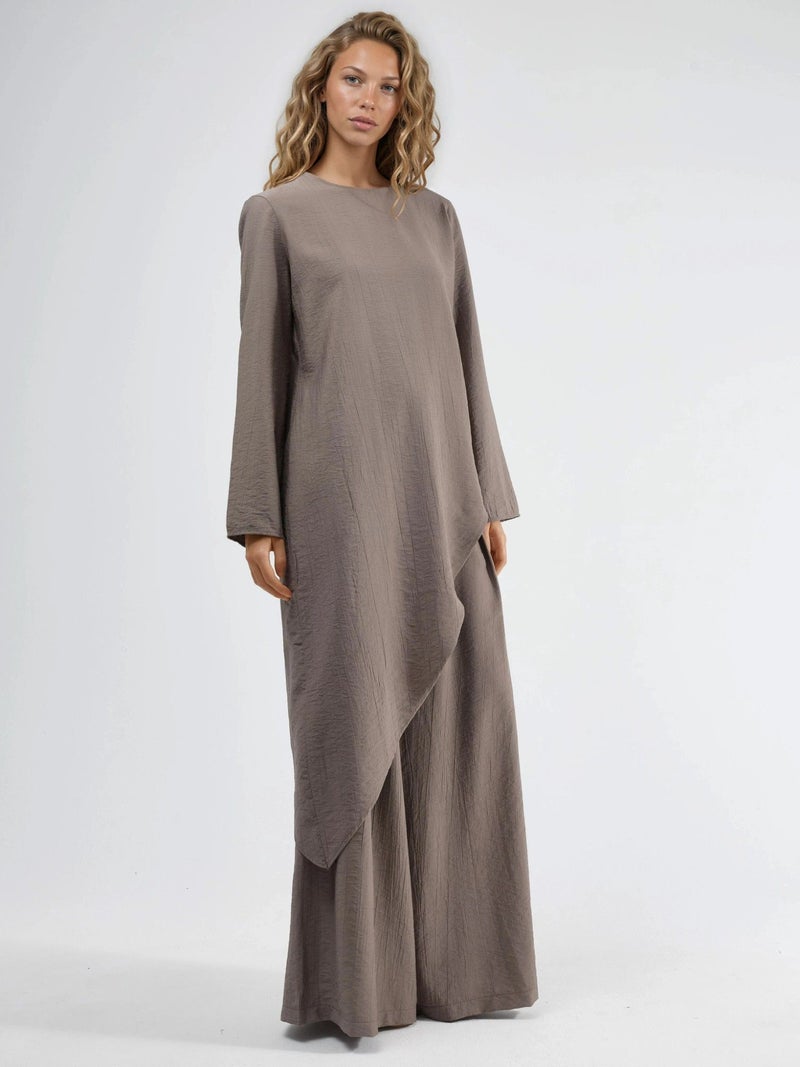 BUSEM Textured Button-Up Long Sleeve Tunic - Image 4