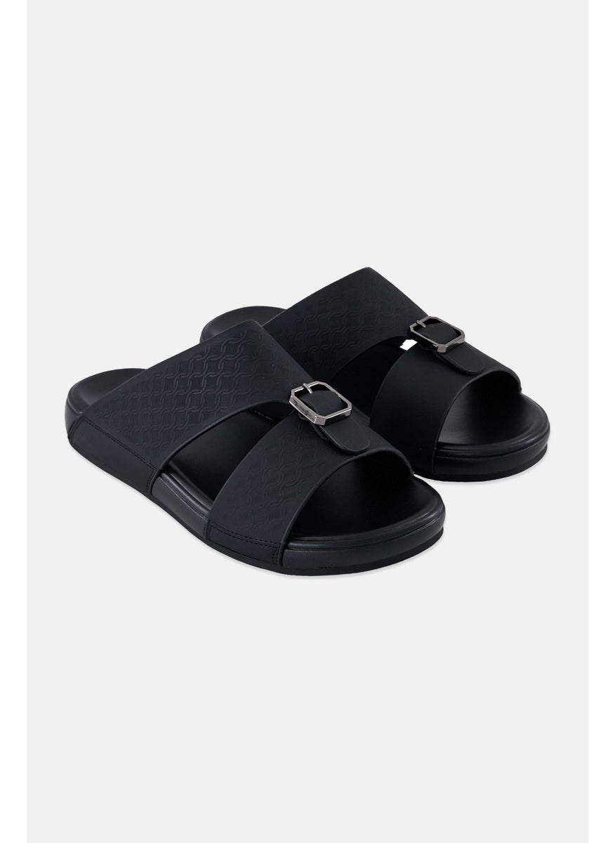Algspar Men Slip On Arabic Sandals,Black  - Image 1
