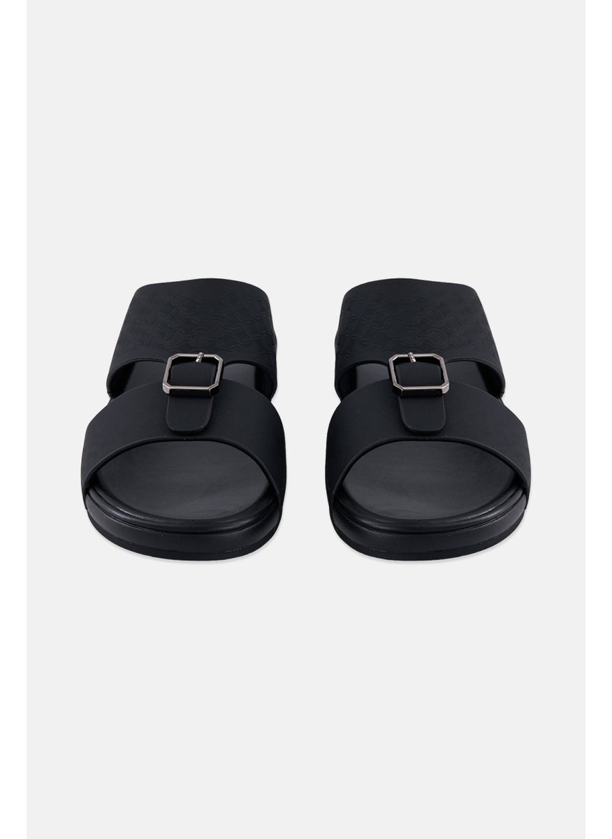 Algspar Men Slip On Arabic Sandals,Black  - Image 4