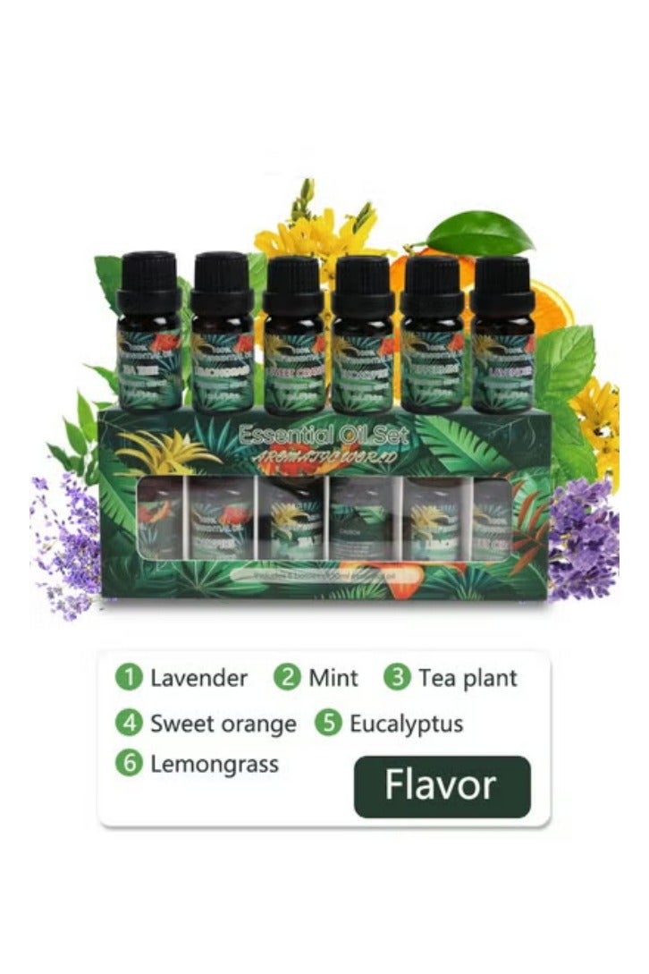 Occuwzz Organic Aromatic World Pure Essential Oil Natural Candle Making Scent Aromatherapy Diffuser for Relaxation 6pc Diffuser Oil  Eucalyptus Peppermint Tea Tree Lavender Lemongrass Orange 10mL