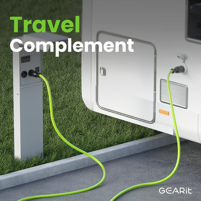 GearIT 30-Amp Generator Extension Cord, 120/250-Volt, 4-Prong, 7500W, NEMA L14-30P/L L14-30R, 10 Gauge SJTW Locking Power Cord for Manual Transfer Switch, Portable Generator Power Outage, 10 Ft, Green - Image 4