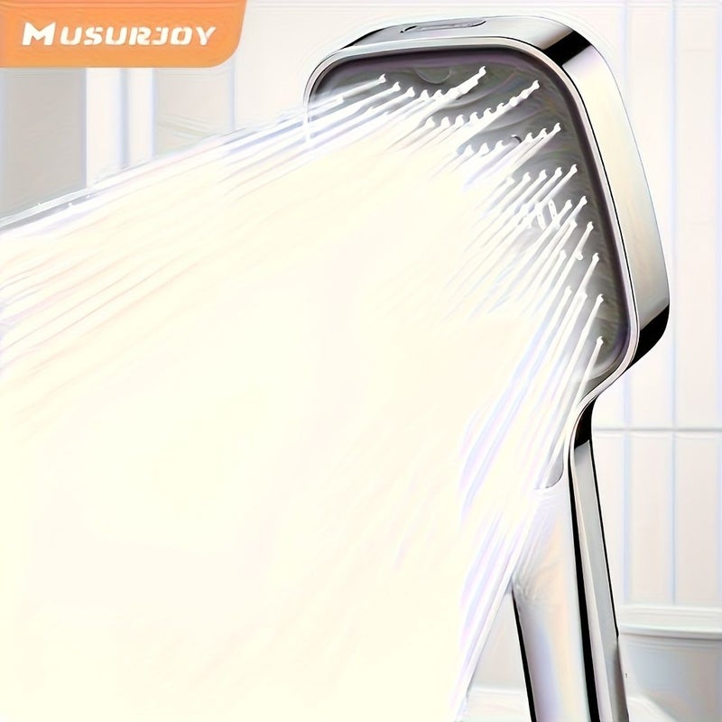 Black Square Shower Head High Pressure 8 Spray Modes Dual Function Handheld Rainfall System - Image 5