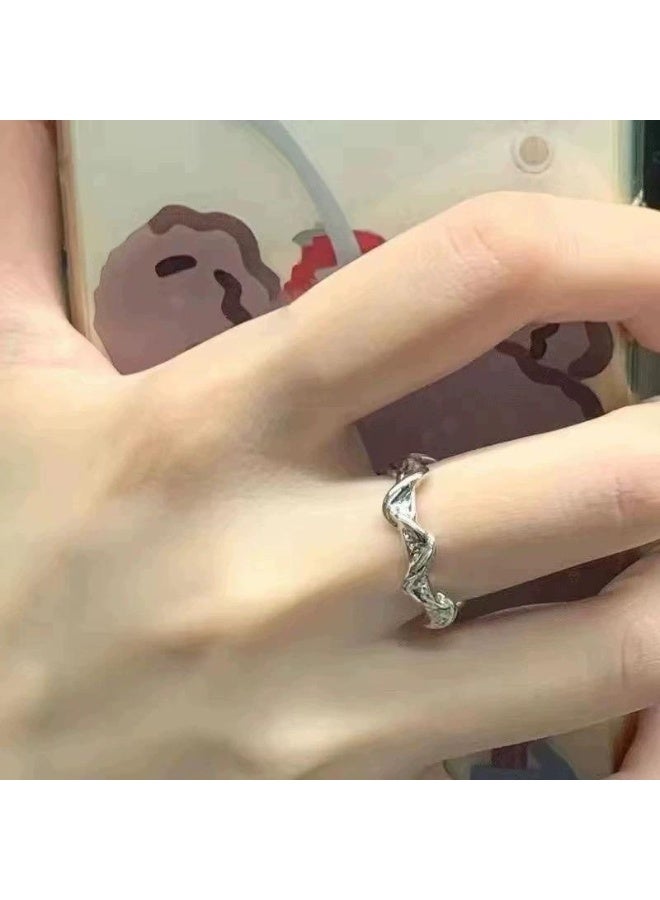 سيمهو خاتم نسائي جديد جميل باللون الفضي المميز