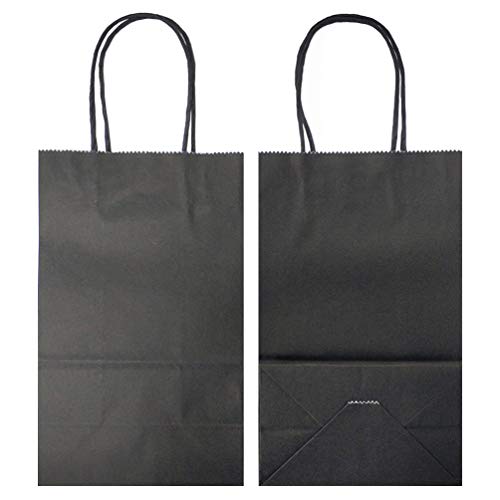 AZOWA Gift Bags Black Kraft Paper Bags with Handles (Black, 12 Pcs, 5 x 3.1 x 8.2 in) - Image 5