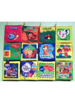 Generic Baby Cloth Book Early Education Toy Baby Cloth Book English Children's Palm Book Animal Digital Cognition Tear Paper-Color:English Book 04  - Image 2