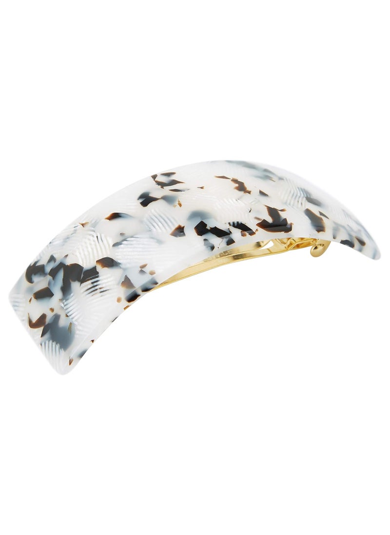 France Luxe France Luxe Rectangle Volume Barrette Spot White 