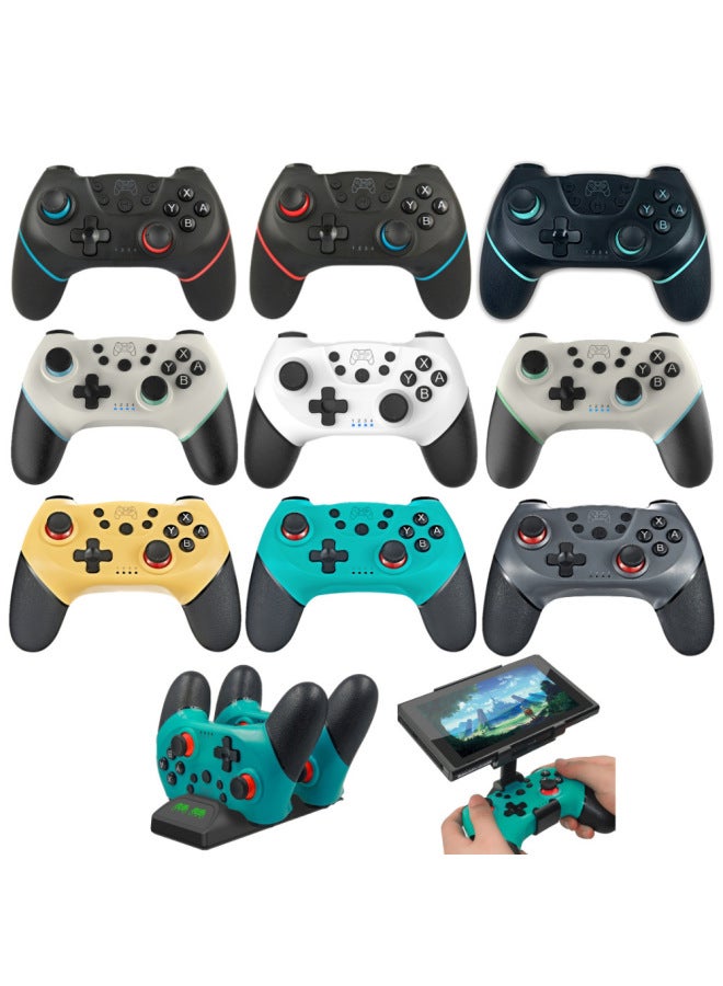 Private Model Wireless Bluetooth Game Controller Vibration 6-axis Sensing Switch Pro Handle For Digital Computer Games-Product Color:Moving Mori Left Blue Right Green - Image 2