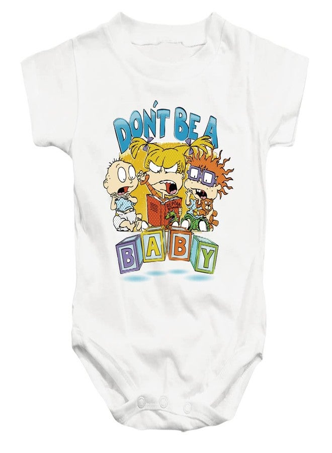 LOGOVISION Rugrats Don't Be A Baby Blocks Unisex Infant Snap Suit for Baby, White, 12 Months