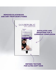 SKIN REPUBLIC Skin Republic Charcoal Peel-Off cleansing Face Mask Sheet, Exfoliates and removes blackheads 25ml (3 Applications)  - Image 3