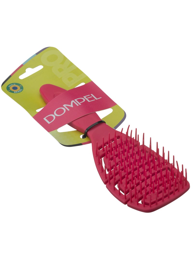 DOMPEL Silicone Detangling Brush for All Hair Types – Pink - Image 4