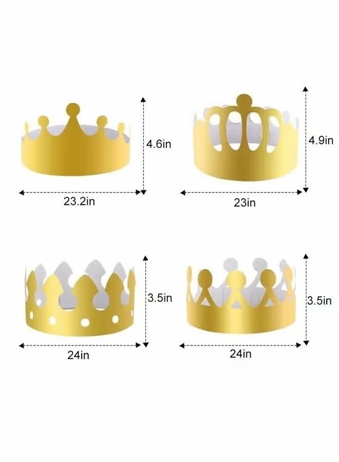 Party Hats, Gold Paper Crowns for Birthday Celebration 4 Styles Adjustable King Crown Party Hats for Queens Platinum Jubilee Jubilee Party, Jubilee Decorations Hats (20 Pieces) - Image 5