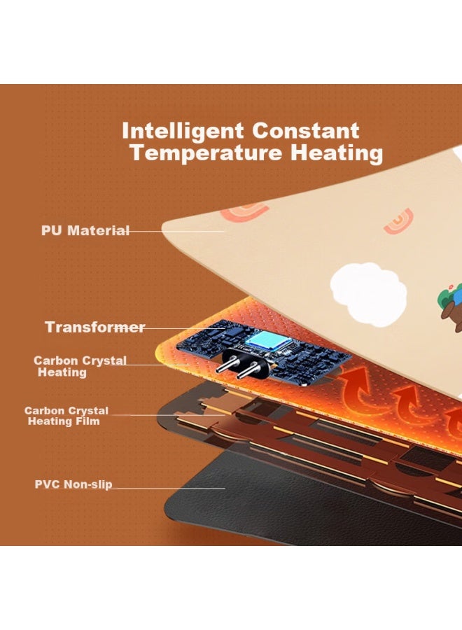 Bubm Heated Mouse Pad Warm Hand Desk Mat Quick Heating Large Electric Heating Mouse Pad 80*33cm Sunshine Girl - Image 4