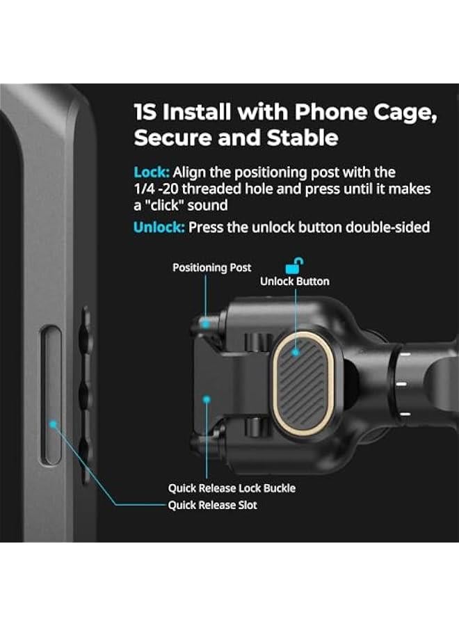 SMALLRIG Rotatable Quick Release Side Handle Adapter, Compatible With Quick Release Phone Cage Series And All The Mobile Phone Side Handles - 4610 - Image 5