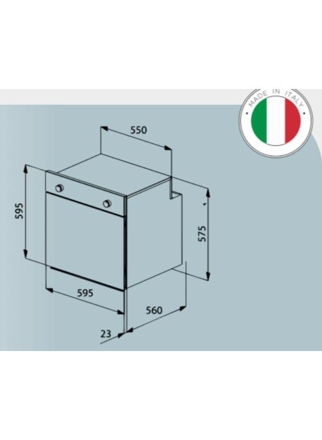 فينيس فرن كهرباء مدمج 4 برامج 60سم - 3 مفتاح شواية الدجاج - مروحة التبريد - Image 2