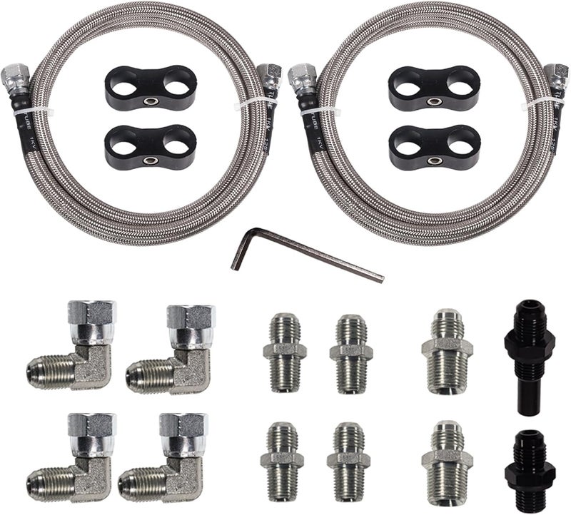 JSDAN 6AN 70" Transmission Fluid Oil Cooler Hose Line Kit & Separator Clamp for GM Chevy and Ford Transmissions - Image 4