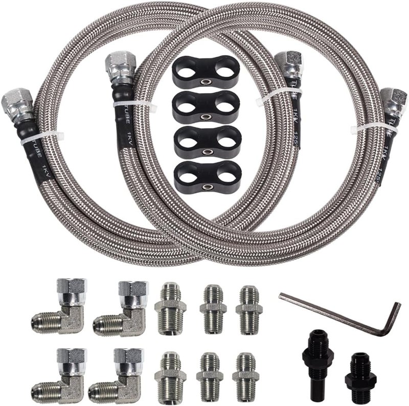 JSDAN 6AN 70" Transmission Fluid Oil Cooler Hose Line Kit & Separator Clamp for GM Chevy and Ford Transmissions - Image 3