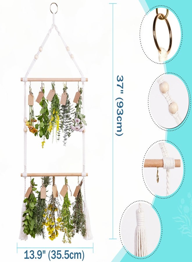 PROTITOUS 2Tier Herb Drying Rack Flower Drying, Kraft Paper Tags and Natural Jute Twine - Image 3