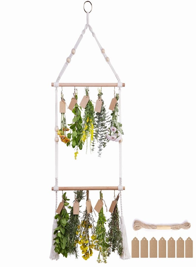 PROTITOUS 2Tier Herb Drying Rack Flower Drying, Kraft Paper Tags and Natural Jute Twine - Image 1