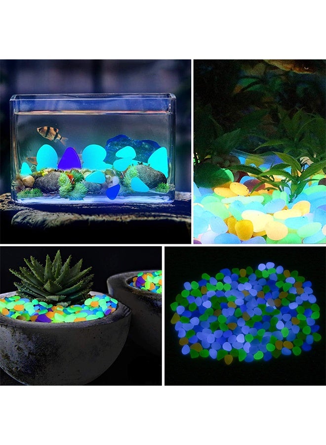 300 قطعة من الأحجار المضيئة، أحجار مضيئة تتوهج في الظلام، أحجار زينة لأحواض السمك، أحجار لتزيين المناظر الطبيعية للأحواض المائية، الممرات الخارجية للمنزل، المروج، الحديقة، النباتات المحفوظة في أصص - Image 5