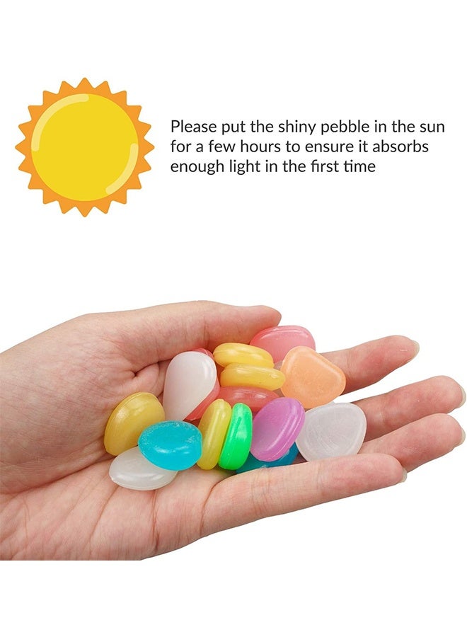 300 قطعة من الأحجار المضيئة، أحجار مضيئة تتوهج في الظلام، أحجار زينة لأحواض السمك، أحجار لتزيين المناظر الطبيعية للأحواض المائية، الممرات الخارجية للمنزل، المروج، الحديقة، النباتات المحفوظة في أصص - Image 2