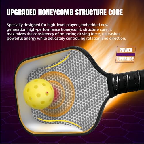 Xfopz Pickleball Paddles Set, Glass Fiber USAPA Approved Pickle Ball Paddle Indoor Outdoor Rackets Pickleballs Racquet Gifts (X) - Image 2