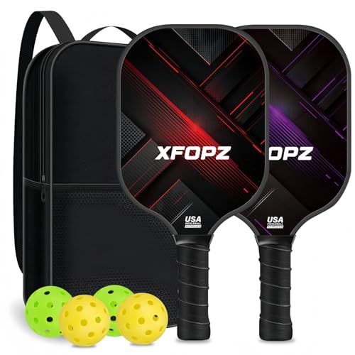 Xfopz Pickleball Paddles Set, Glass Fiber USAPA Approved Pickle Ball Paddle Indoor Outdoor Rackets Pickleballs Racquet Gifts (X) - Image 1