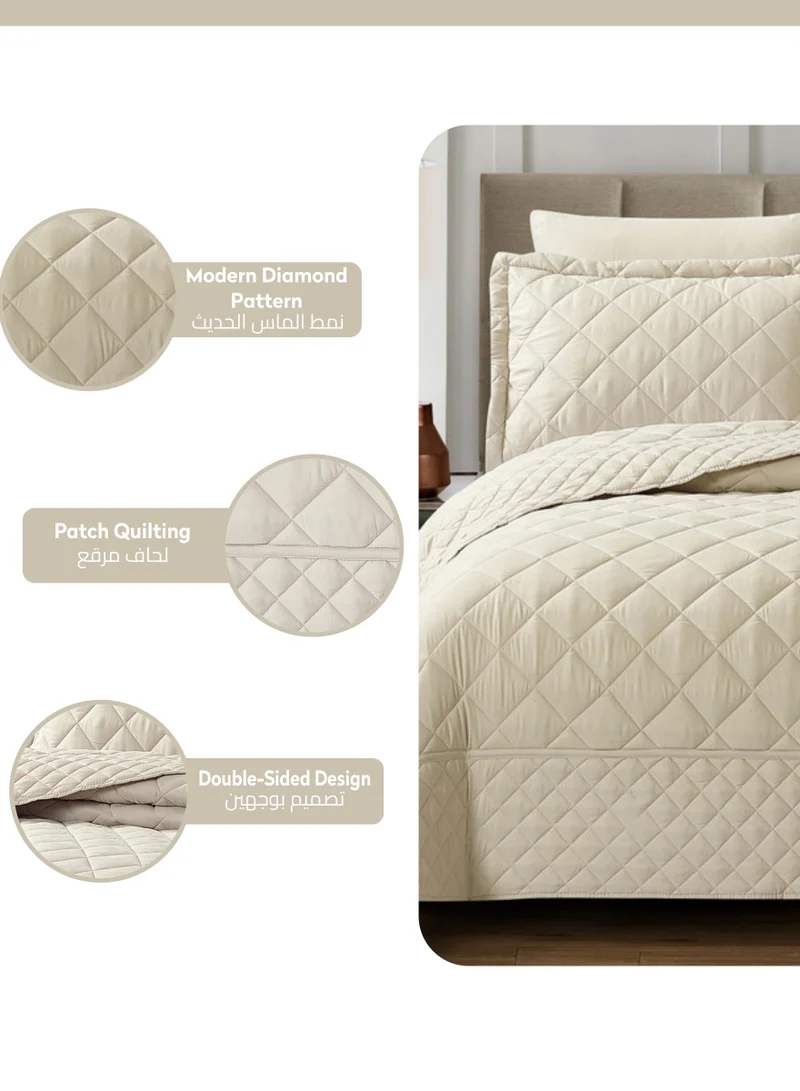 Donetella Quilt Set 6-Pcs King Size Bedspread Coverlet Set Compressed Comforter Soft Bedding Cover With Matching Fitted Sheet Pillow Shams Pillow Cases Linen