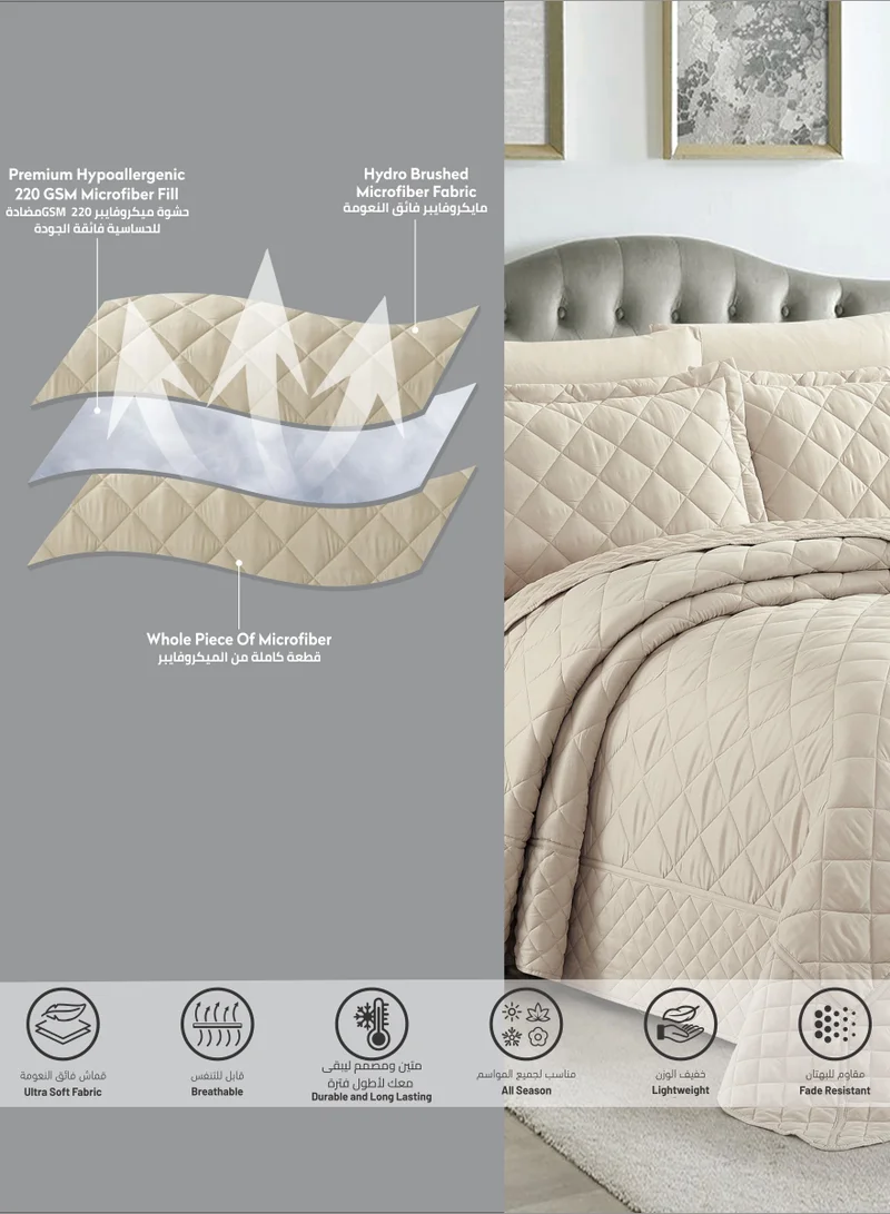 Donetella Quilt Set 6-Pcs King Size Bedspread Coverlet Set Compressed Comforter Soft Bedding Cover With Matching Fitted Sheet Pillow Shams Pillow Cases Linen