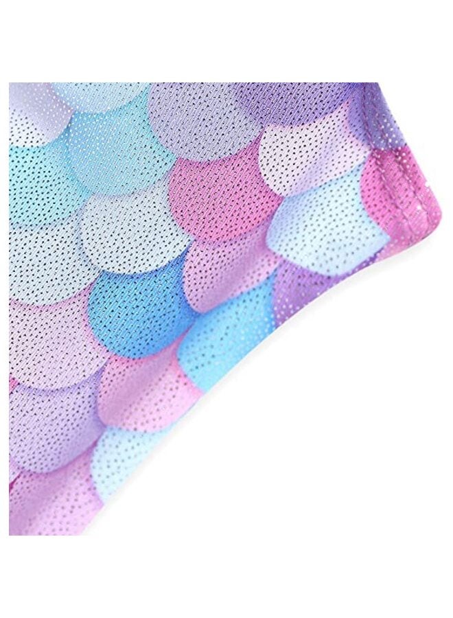 Leotards for Girls Gymnastics Toddler Dance Biketards Mermaid Unicorn Athletic Dance Wear Shiny Rainbow Mermaid Purple, 130 - Image 4