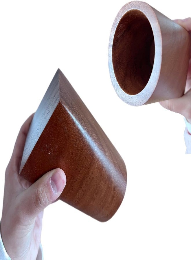 Smowfes Wood Pen Holder For Desk, Pencil Cup Whole Piece Black Walnut Wooden Organizer Caddy Stand - Image 3