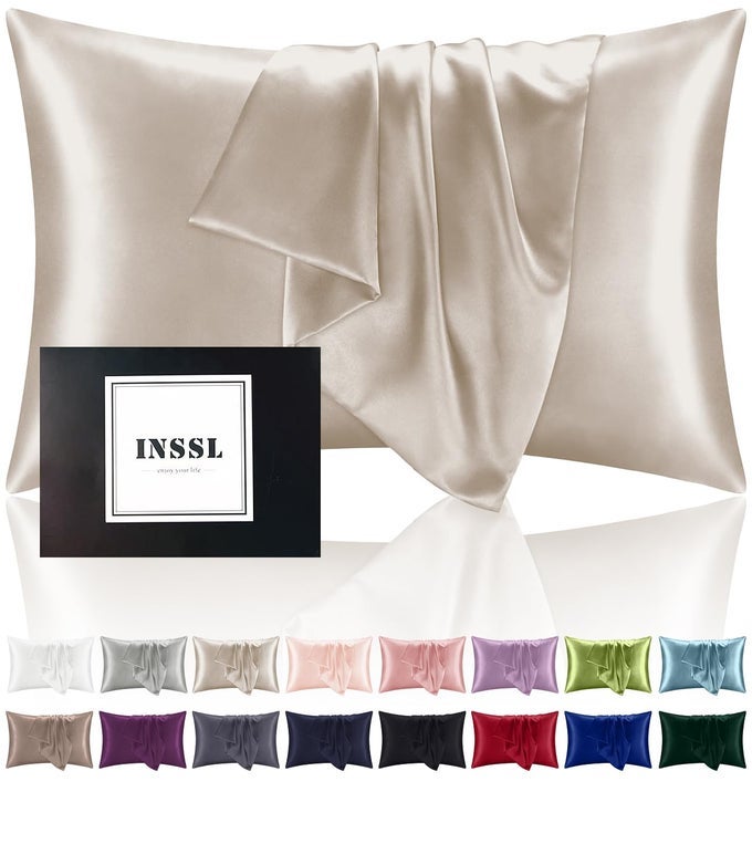 SILK PILLOWCASE FOR WOMEN MULBERRY SILK PILLOWCASE FOR HAIR AND SKIN AND STAY COMFORTABLE AND BREATHABLE DURING SLEEP QUEEN TAUPE