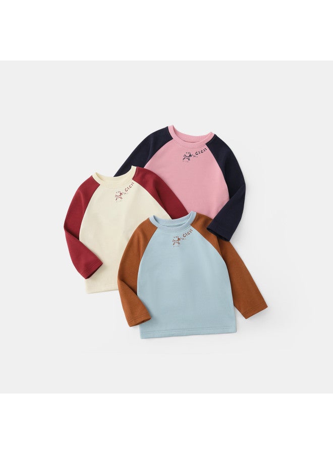 Master Collaboration Heat-generating Antibacterial] Boys' Base Layer Shirt Autumn/spring Style Baby T-shirt Long Sleeve Children's Top Girls' - Image 3