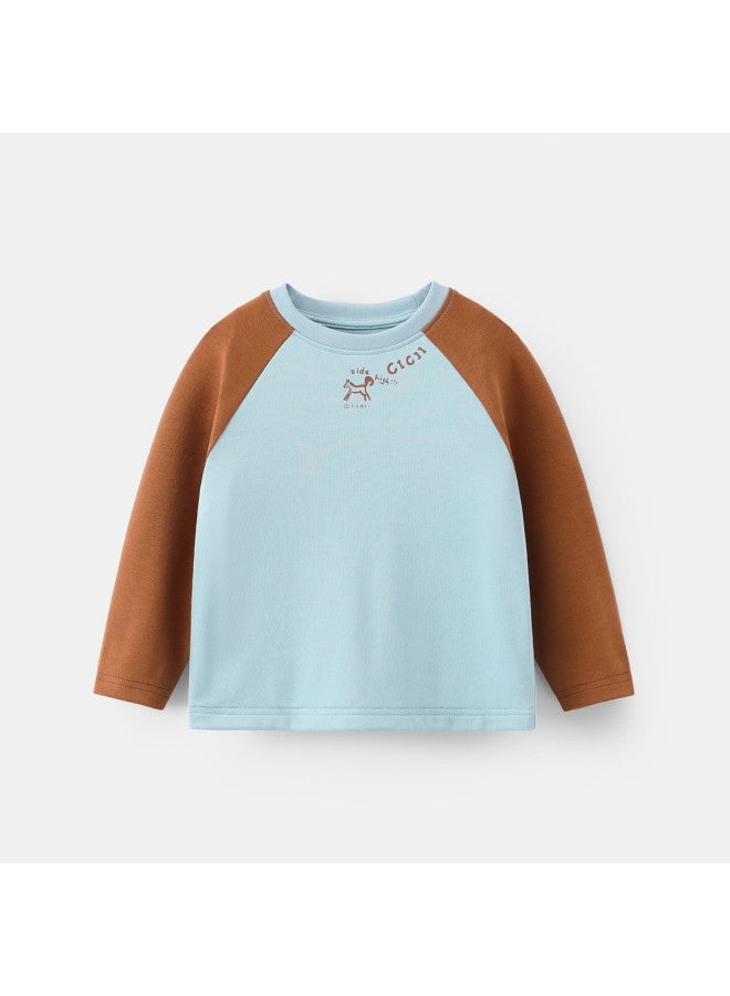 Master Collaboration Heat-generating Antibacterial] Boys' Base Layer Shirt Autumn/spring Style Baby T-shirt Long Sleeve Children's Top Girls' - Image 2