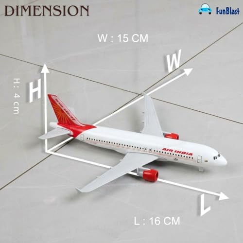 FunBlast Diecast Aeroplane Scale Model - Airplane Miniature Model Only for Display, Size -16 Cm (A320-Air India) - Image 2