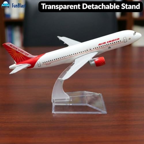 FunBlast Diecast Aeroplane Scale Model - Airplane Miniature Model Only for Display, Size -16 Cm (A320-Air India) - Image 3