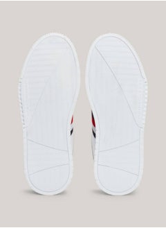 TOMMY HILFIGER Men's Essential Leather Signature Tape Trainers -  Leather upper, White  - Image 3
