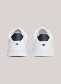 TOMMY HILFIGER Men's Essential Leather Signature Tape Trainers -  Leather upper, White  - Image 2