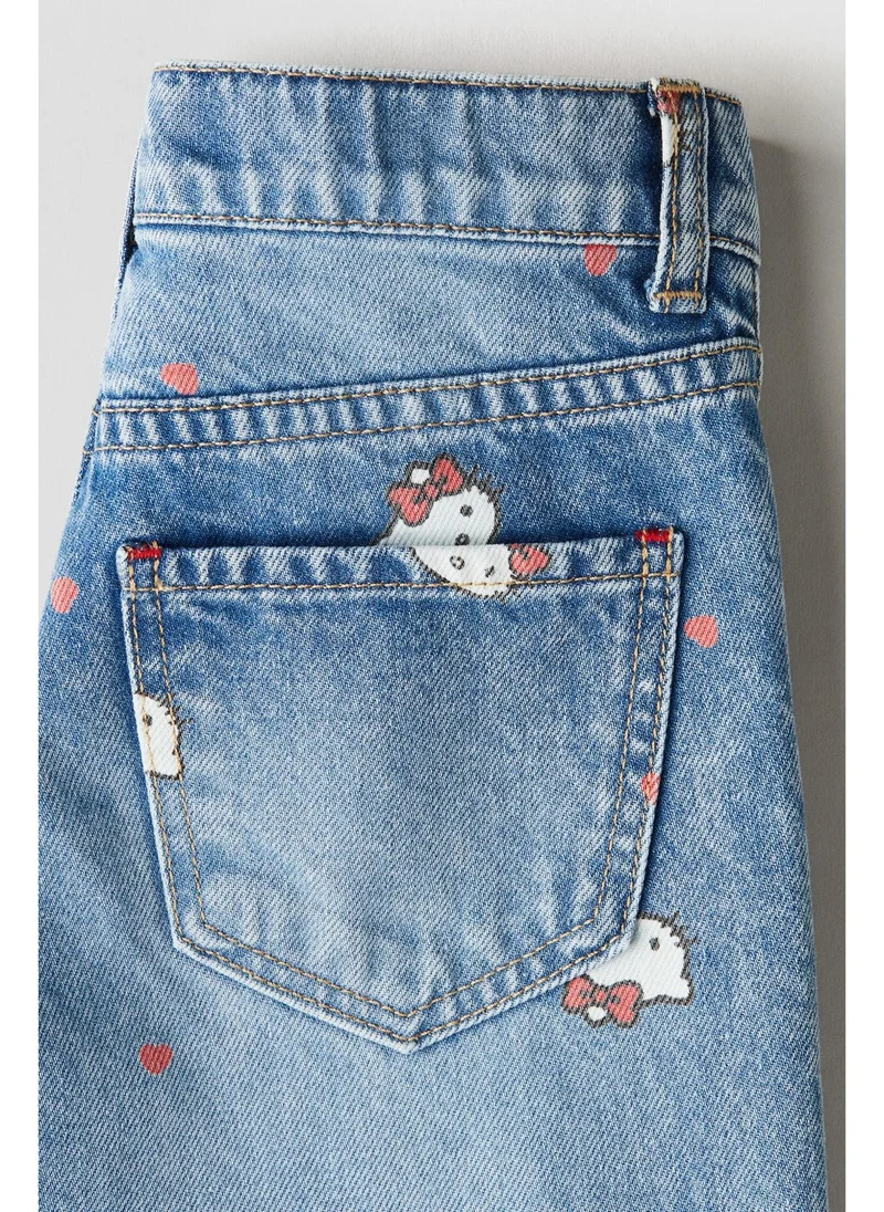 اتش اند ام Printed Wide Leg Jeans
