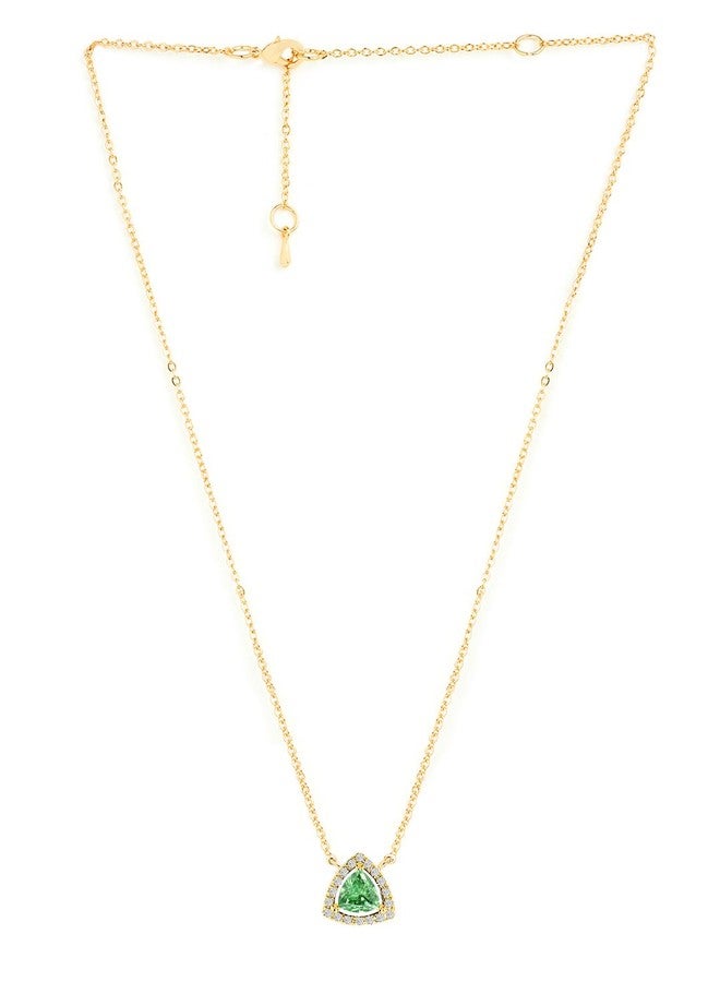 MINUTIAE Women & Girls Gold-Toned Crystals Studded Triangular Shaped Pendant Necklace_MNT0475LGR_G - Image 3
