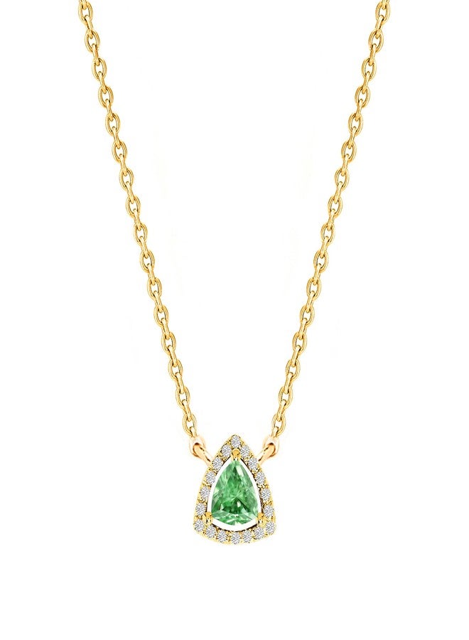 MINUTIAE Women & Girls Gold-Toned Crystals Studded Triangular Shaped Pendant Necklace_MNT0475LGR_G - Image 1