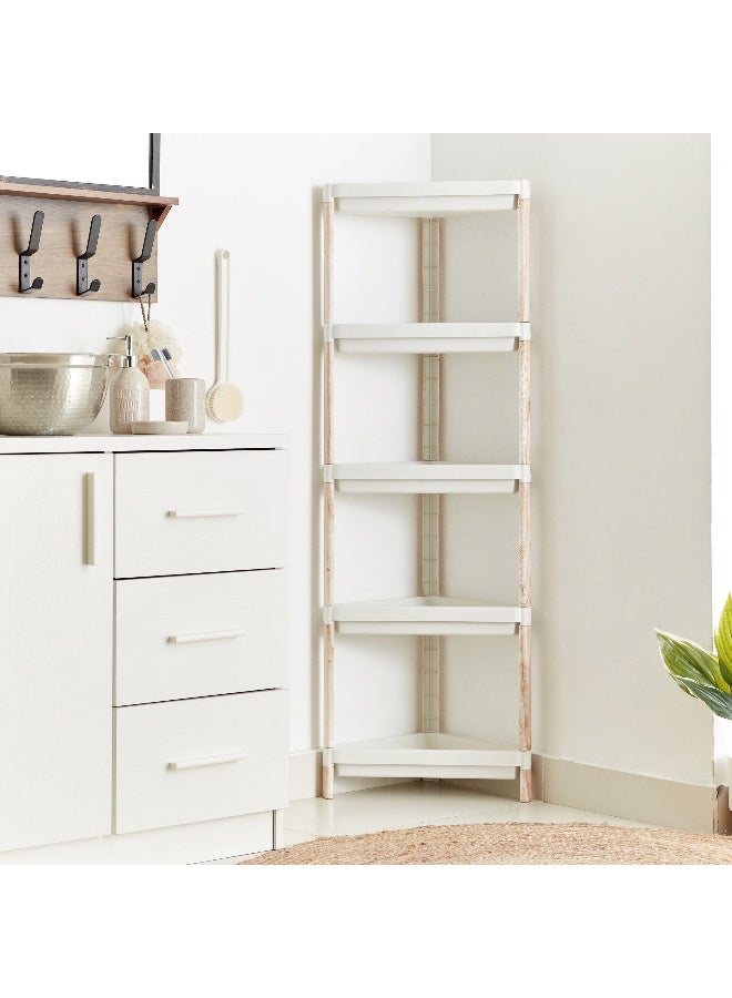 Home Box 5-Tier Nova Triangle Caddy with Wooden Finish - Image 1