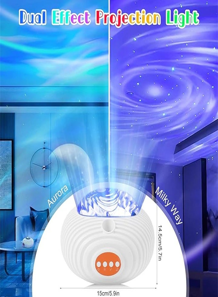 Upgraded 3D Northern Lights Projection Night Light, with 28 lighting modes and 5 music modes, suitable for bedrooms, party rooms, home theaters, and as a gift (white). - Image 1