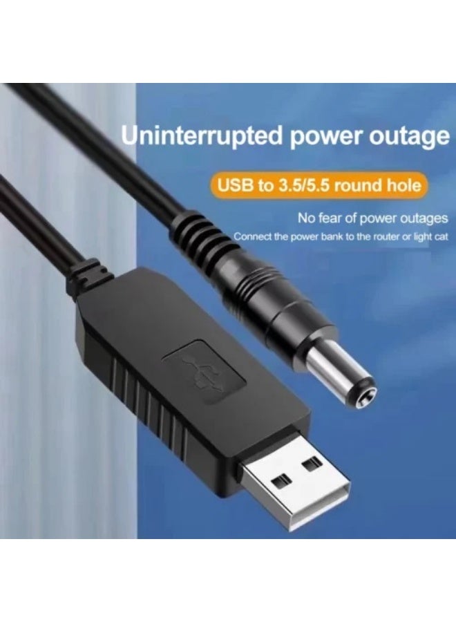 كابل  راوتر- كابل باور بانك طاقة USB بتيار مستمر 5 فولت الى 9 فولت والى 12 فولت، مع مقبس تيار مستمر 5.5 * 2.1 يعمل على تشغيل الراوتر أثناء انقطاع الكهرباء - Image 2