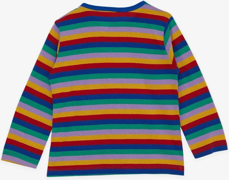 Breeze Breeze Baby Boy Long Sleeve T-Shirt Patchwork Striped Teddy Bear Printed 9 Months-3 Years, Mixed Color