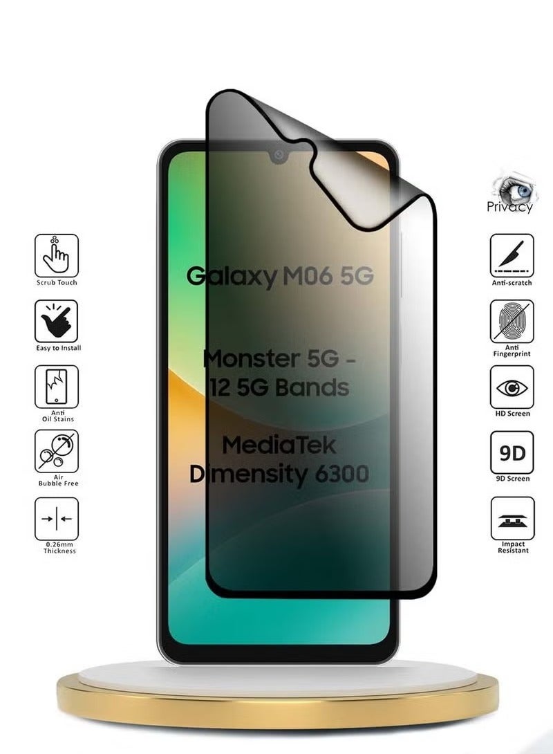 ELTRAZONE Samsung Galaxy M06 5G 2025 / F06 5G 2025 Premium Nano Ceramic Privacy Screen Protector – Full Glue Full Cover Flexible Matte Anti-Spy Film with Scratch Resistance, Edge-to-Edge Fit, Smooth Touch Sensitivity – Clear/Black - Image 2