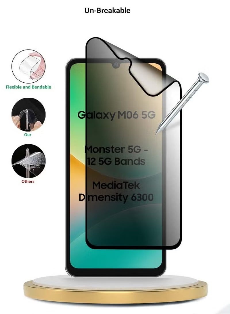 ELTRAZONE Samsung Galaxy M06 5G 2025 / F06 5G 2025 Premium Nano Ceramic Privacy Screen Protector – Full Glue Full Cover Flexible Matte Anti-Spy Film with Scratch Resistance, Edge-to-Edge Fit, Smooth Touch Sensitivity – Clear/Black - Image 4